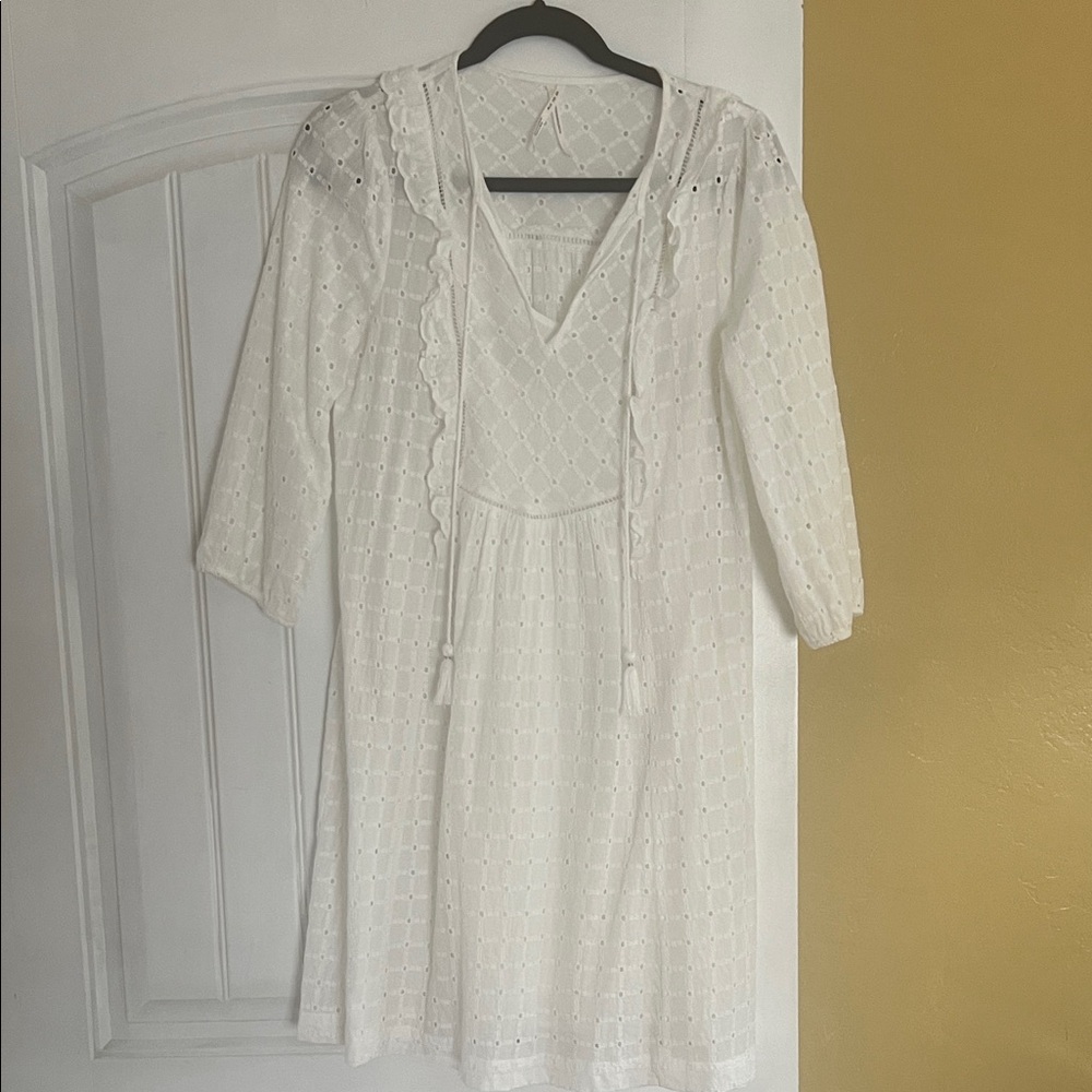 Anthropologie White Mini Dress